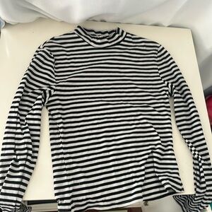 Striped black-and-white long sleeve shirt